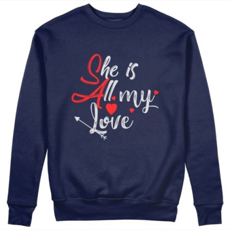 Felpa uomo personalizzabile con nome she is all my love Love