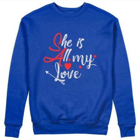 Felpa uomo personalizzabile con nome she is all my love Love