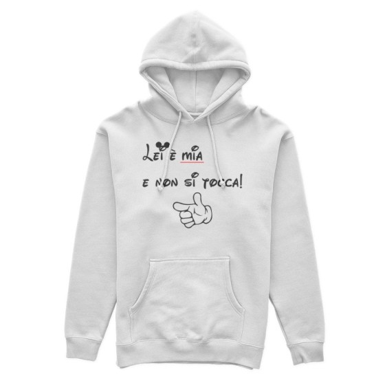 Felpa uomo personalizzabile con nome lei è mia e non si tocca Love