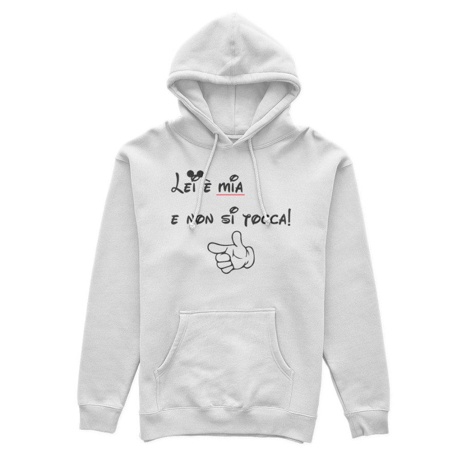 Felpa uomo personalizzabile con nome lei è mia e non si tocca Love
