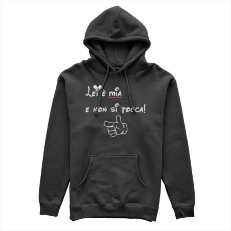 Felpa uomo personalizzabile con nome lei è mia e non si tocca Love