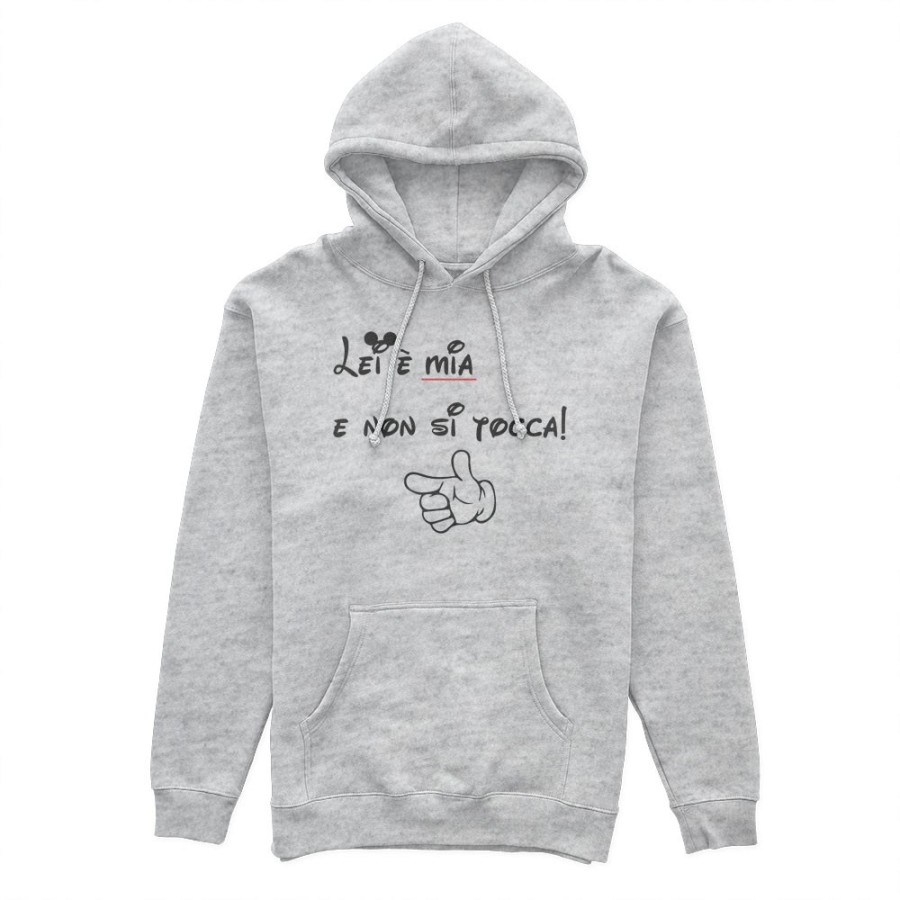 Felpa uomo personalizzabile con nome lei è mia e non si tocca Love
