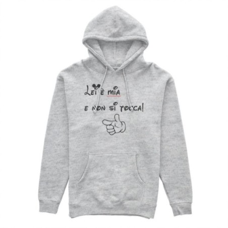 Felpa uomo personalizzabile con nome lei è mia e non si tocca Love