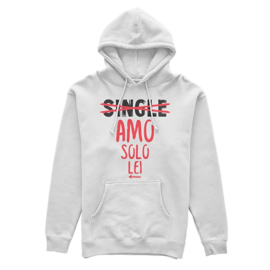 Felpa uomo personalizzabile con nome single amo solo lei Love
