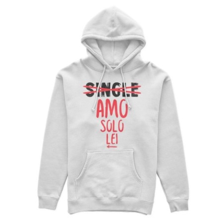 Felpa uomo personalizzabile con nome single amo solo lei Love