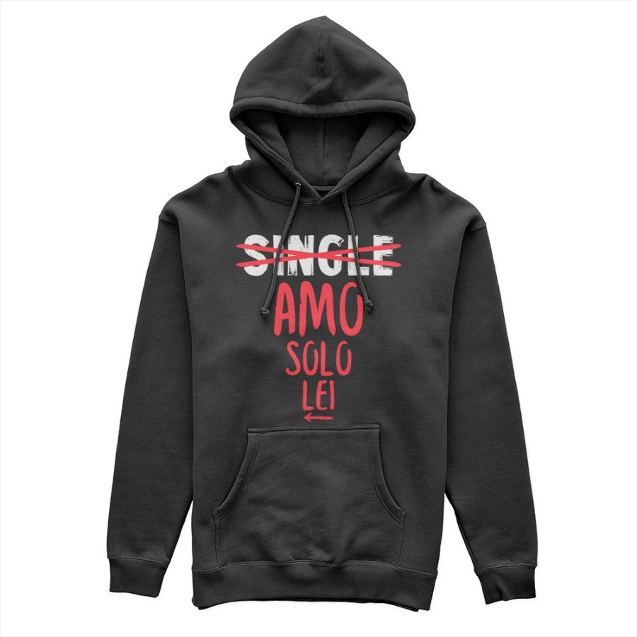 Felpa uomo personalizzabile con nome single amo solo lei Love
