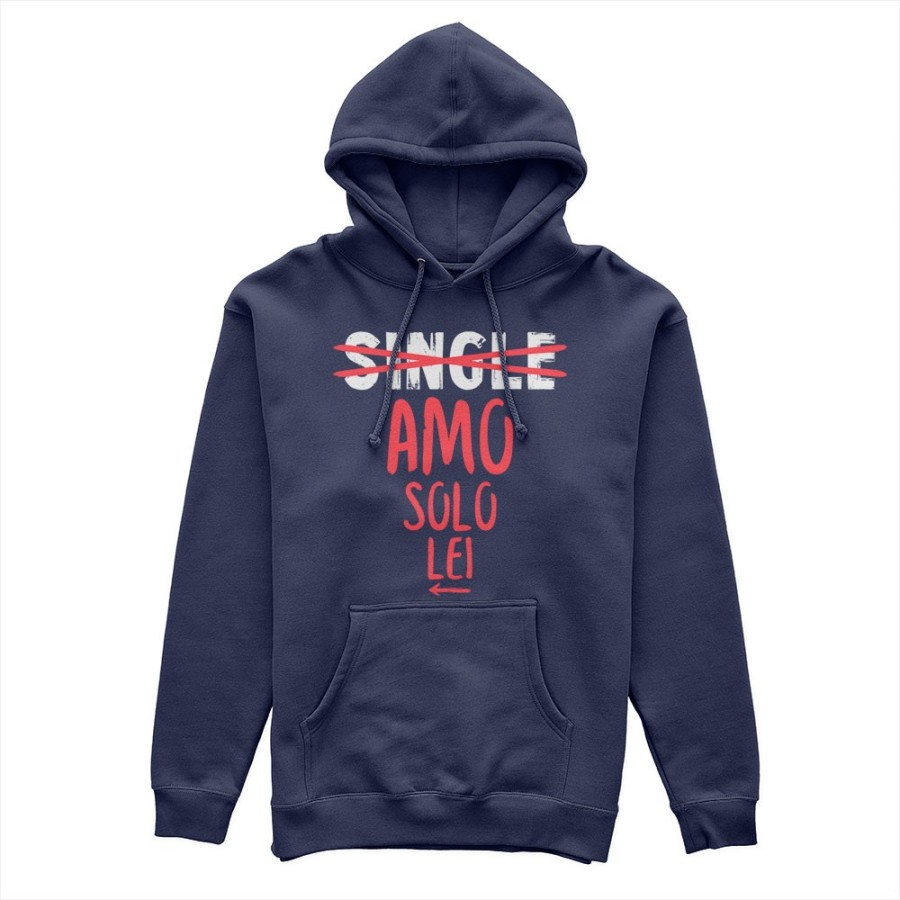 Felpa uomo personalizzabile con nome single amo solo lei Love