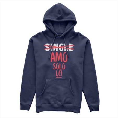Felpa uomo personalizzabile con nome single amo solo lei Love