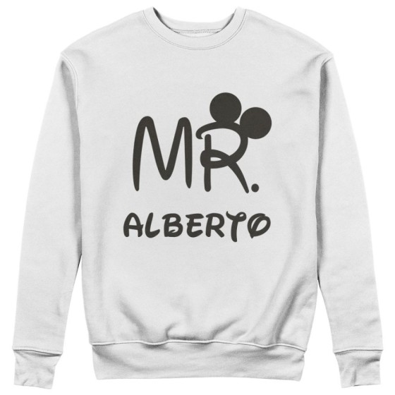 Felpa uomo personalizzabile con nome mr con orecchie Love