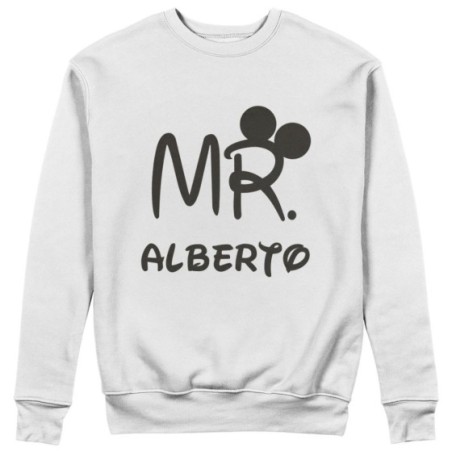 Felpa uomo personalizzabile con nome mr con orecchie