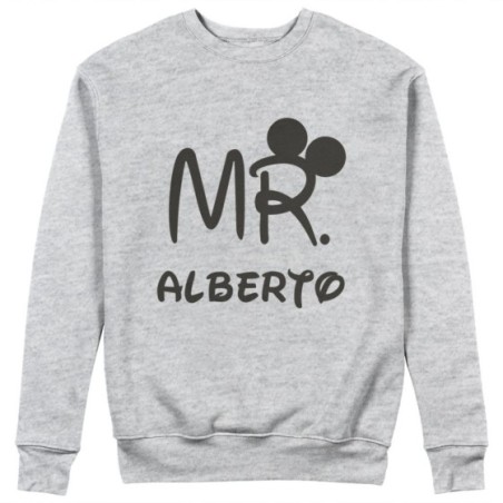 Felpa uomo personalizzabile con nome mr con orecchie Love