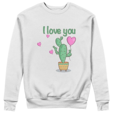 Felpa uomo personalizzabile con nome cactus i love you