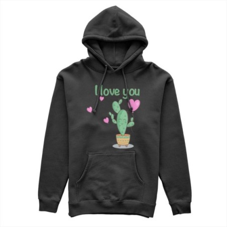 Felpa uomo personalizzabile con nome cactus i love you Love