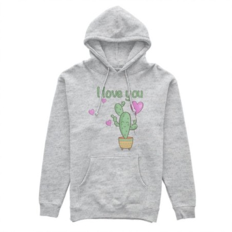 Felpa uomo personalizzabile con nome cactus i love you Love