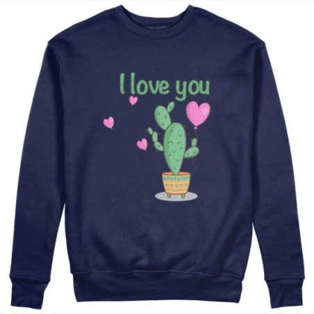 Felpa uomo personalizzabile con nome cactus i love you Love