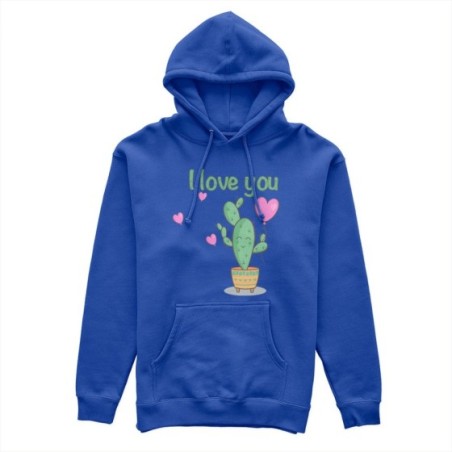 Felpa uomo personalizzabile con nome cactus i love you Love