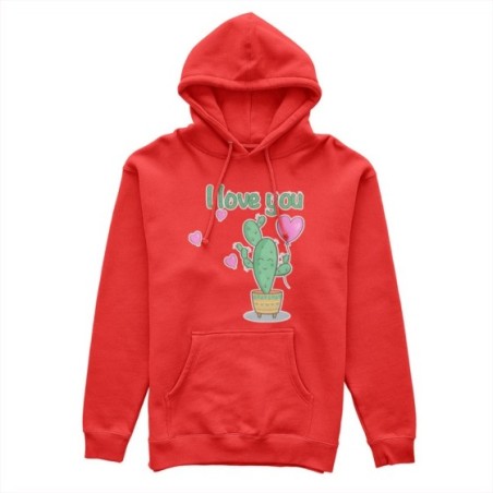 Felpa uomo personalizzabile con nome cactus i love you Love