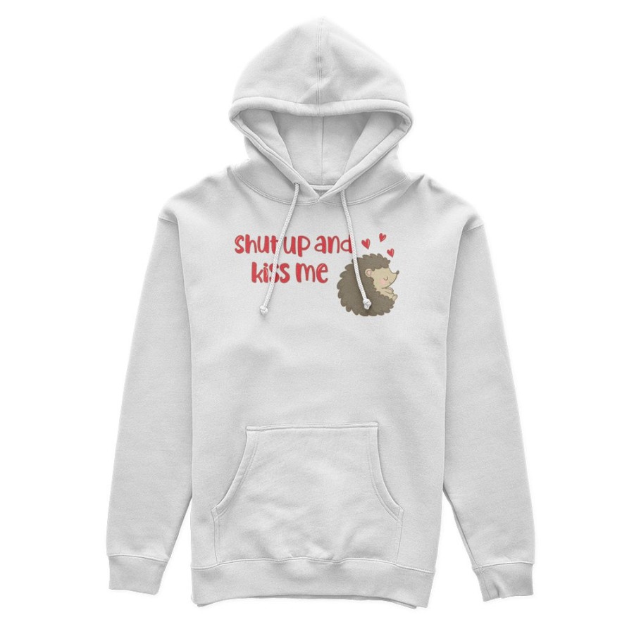 Felpa uomo personalizzabile con nome riccio shut up and kiss me Love