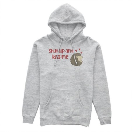Felpa uomo personalizzabile con nome riccio shut up and kiss me Love