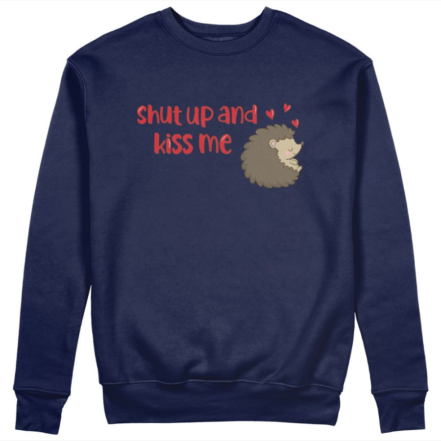 Felpa uomo personalizzabile con nome riccio shut up and kiss me Love