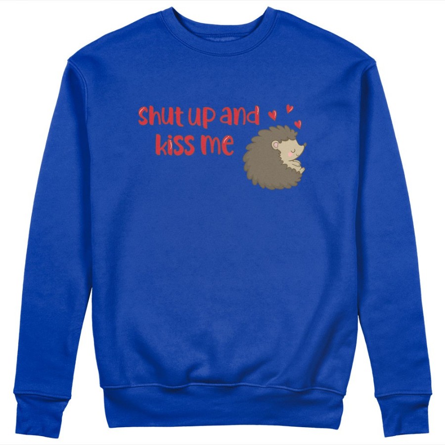 Felpa uomo personalizzabile con nome riccio shut up and kiss me Love