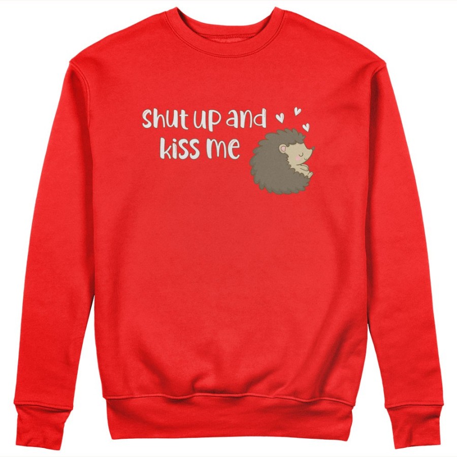 Felpa uomo personalizzabile con nome riccio shut up and kiss me Love