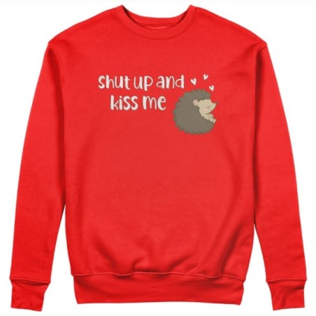 Felpa uomo personalizzabile con nome riccio shut up and kiss me Love