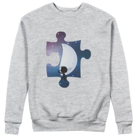 Felpa uomo personalizzabile con nome puzzle uomo su mezza luna Love