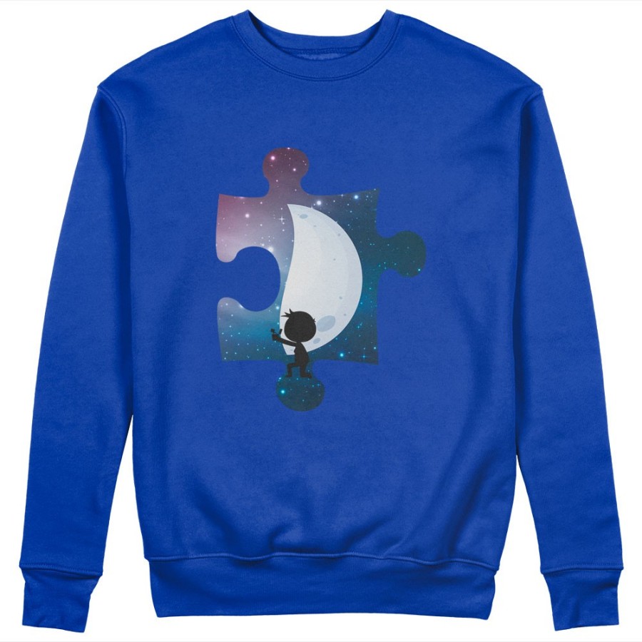 Felpa uomo personalizzabile con nome puzzle uomo su mezza luna Love