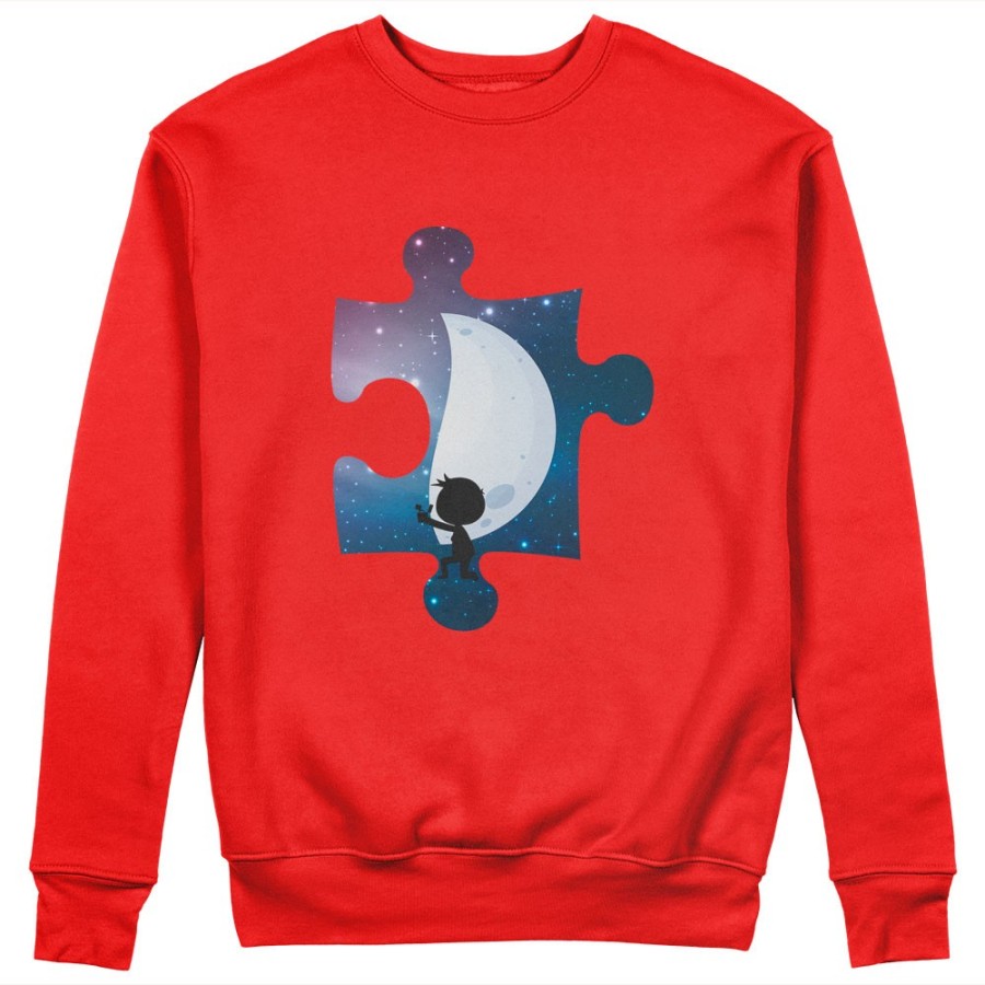 Felpa uomo personalizzabile con nome puzzle uomo su mezza luna Love