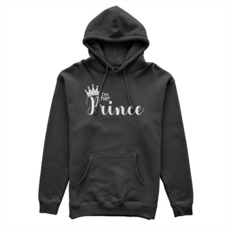 Felpa uomo personalizzabile con nome i'm her prince