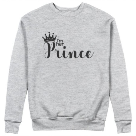 Felpa uomo personalizzabile con nome i'm her prince Love