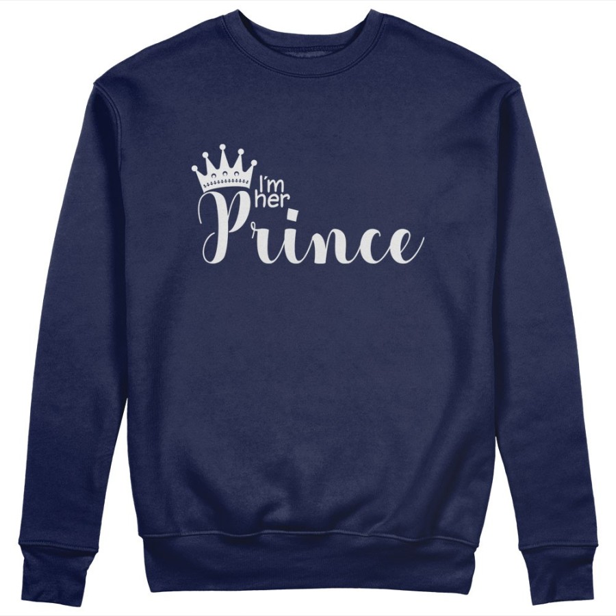 Felpa uomo personalizzabile con nome i'm her prince Love