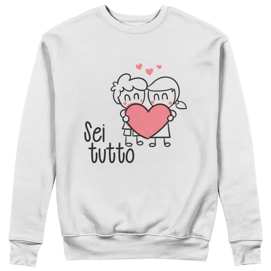 Felpa uomo personalizzabile con nome sei tutto con omini e cuore Love