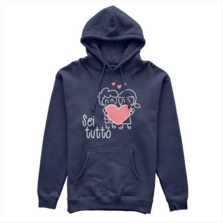 Felpa uomo personalizzabile con nome sei tutto con omini e cuore Love