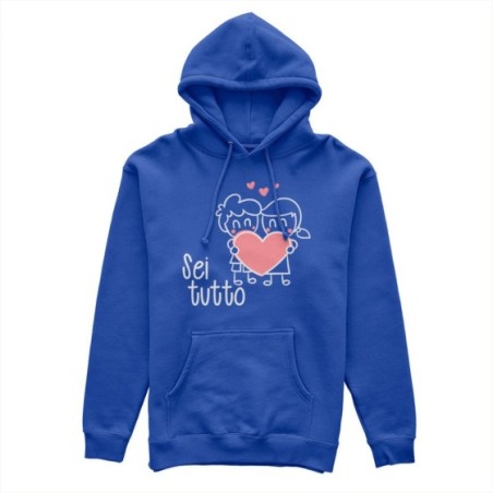 Felpa uomo personalizzabile con nome sei tutto con omini e cuore Love