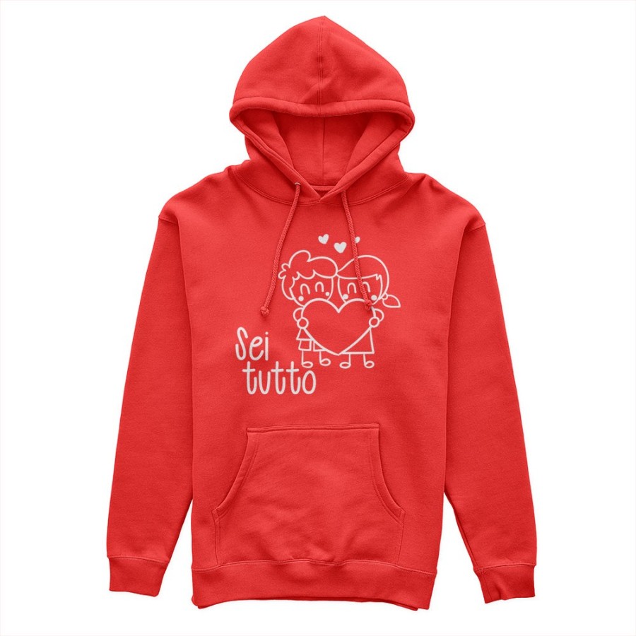 Felpa uomo personalizzabile con nome sei tutto con omini e cuore Love