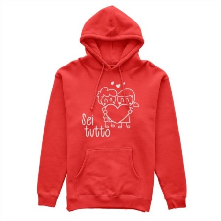 Felpa uomo personalizzabile con nome sei tutto con omini e cuore Love