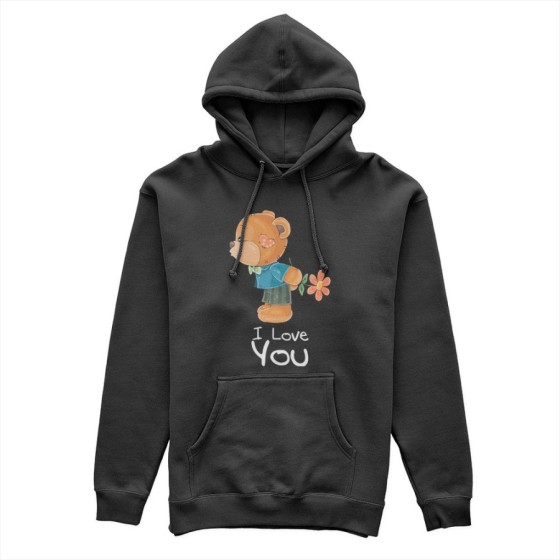 Felpa uomo personalizzabile con nome i love you con orsetto Love