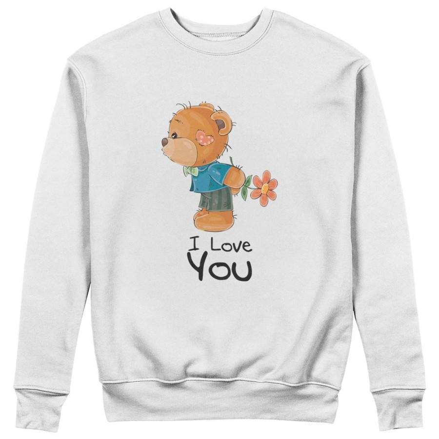 Felpa uomo personalizzabile con nome i love you con orsetto Love
