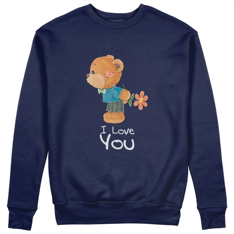 Felpa uomo personalizzabile con nome i love you con orsetto Love