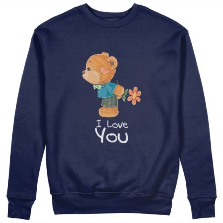 Felpa uomo personalizzabile con nome i love you con orsetto Love