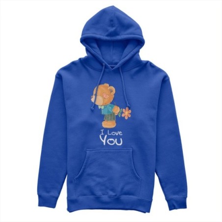 Felpa uomo personalizzabile con nome i love you con orsetto Love