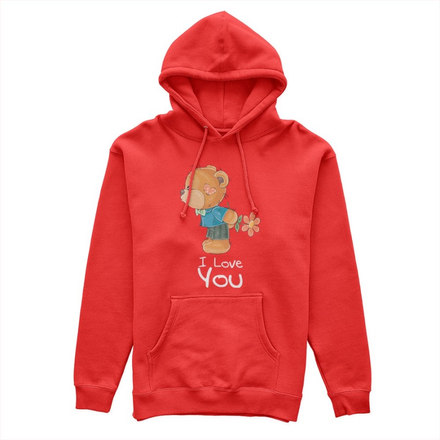 Felpa uomo personalizzabile con nome i love you con orsetto Love