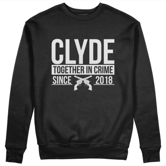 Felpa uomo personalizzata con anno clyde together in crime since Love