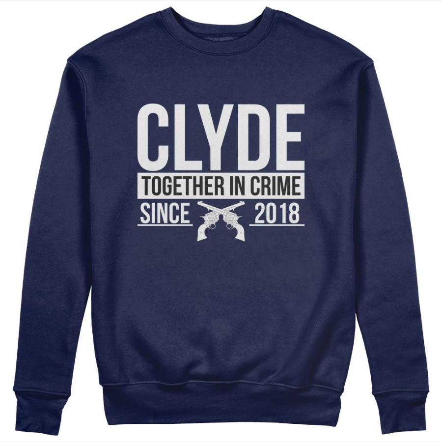 Felpa uomo personalizzata con anno clyde together in crime since Love
