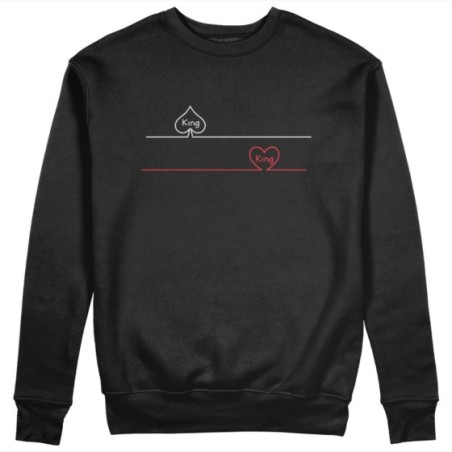 Felpa uomo personalizzabile con nome king picche e cuori Love