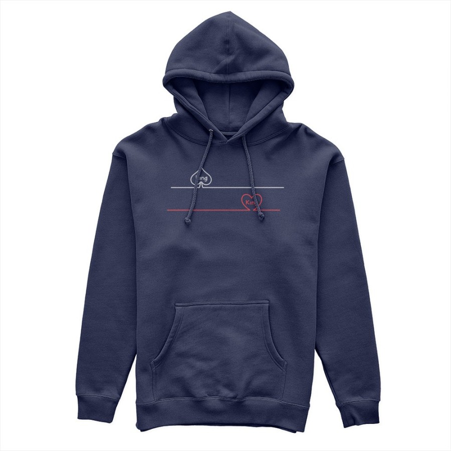 Felpa uomo personalizzabile con nome king picche e cuori Love