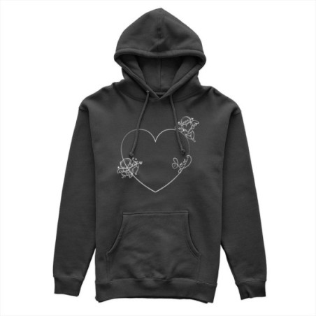 Felpa uomo personalizzabile con nome cuore stilizzato con...