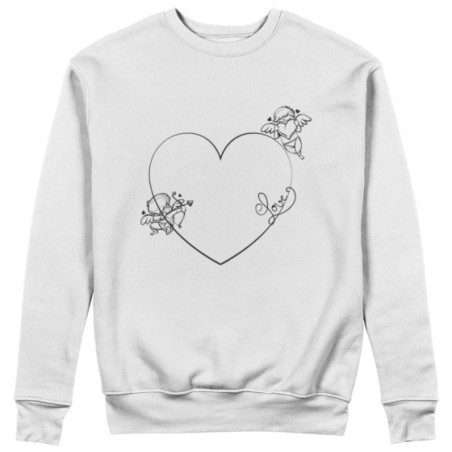 Felpa uomo personalizzabile con nome cuore stilizzato con cupido Love